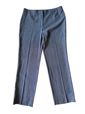 Escada 42 Dress Pants Blue Textured Knit Wool Blend Trousers Office Career
